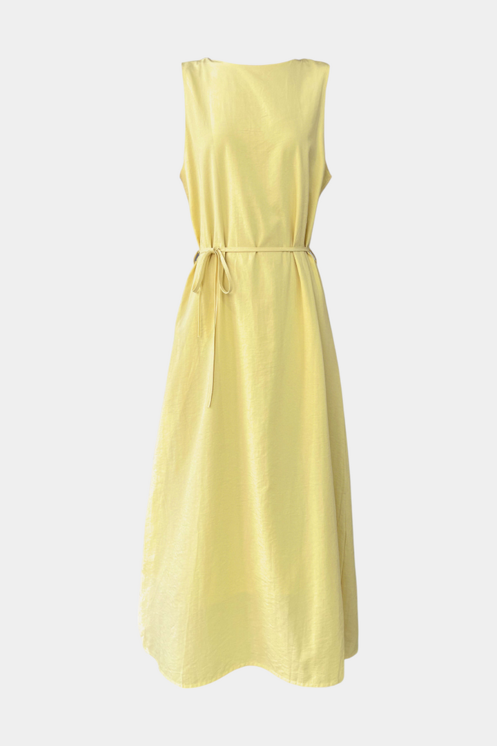 Robe Rosetta Douce Sans Manches avec Nœud Réglable