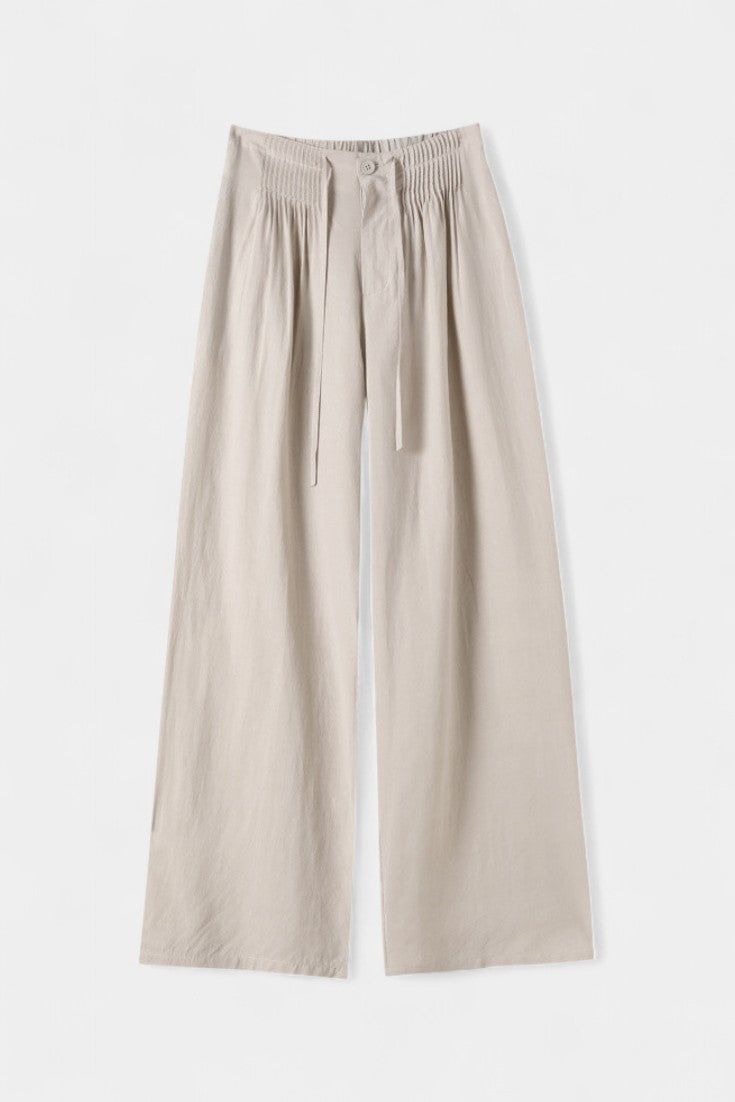 Ilyana Pantalons Taille Haute et Jambe Large