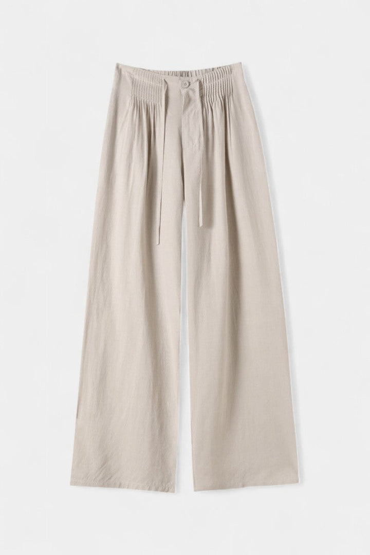 Ilyana Pantalons Taille Haute et Jambe Large