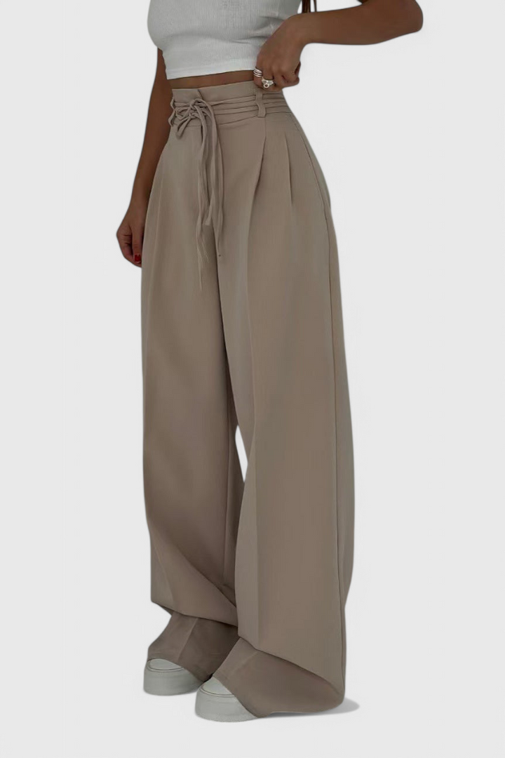 Sophie Pantalons à Jambes Larges avec Cordon