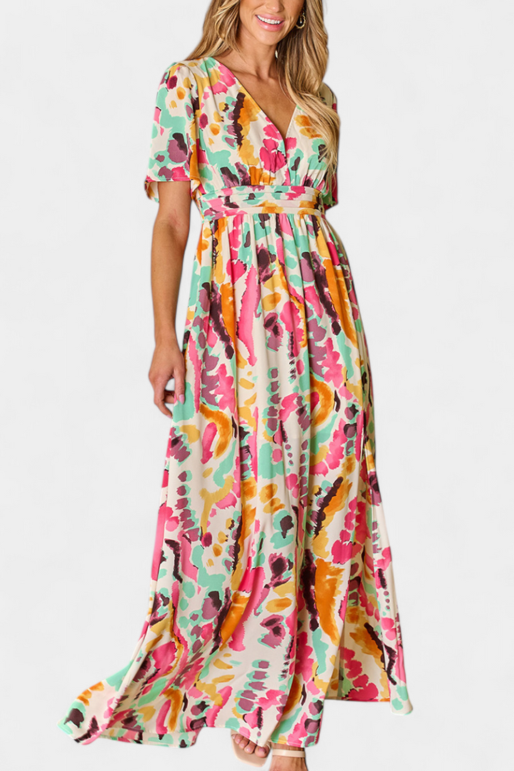 Yuki Robe Boho avec Décolleté en V et Tie-Dye
