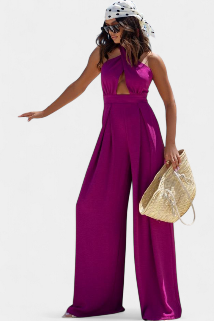 Jessica Mono Halter Croisé sans Dos et Jambes Larges