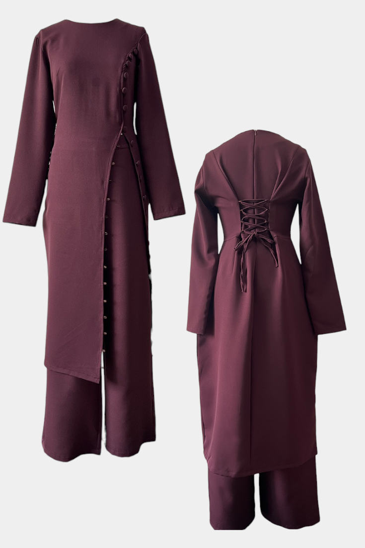 Ensemble Décontracté Doux Melissa avec Blouse à Boutons et Pantalons Longs