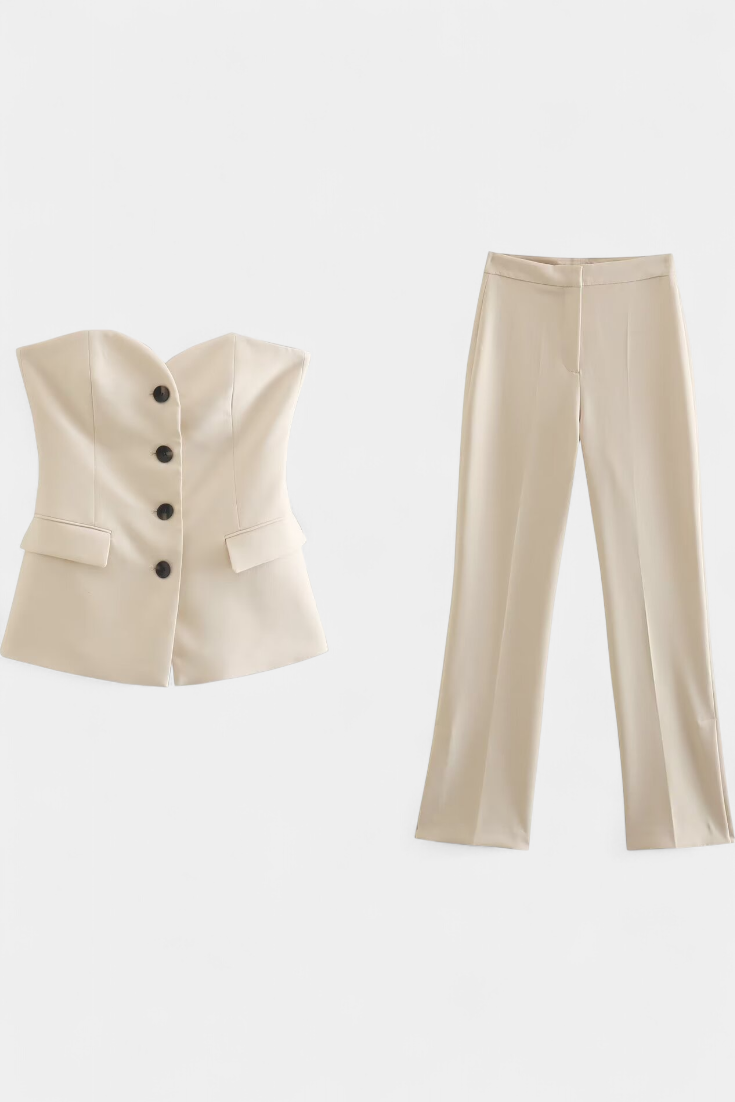Ensemble Paesha Détendu sans Manches et Pantalon Large