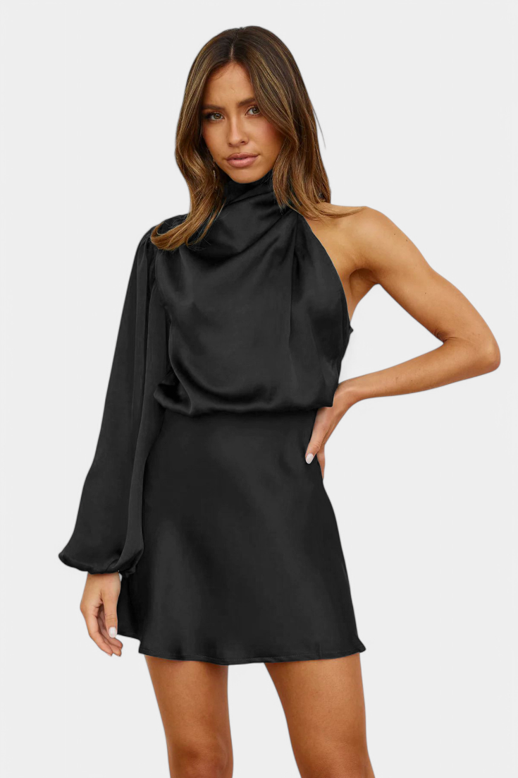 Robe Mini Drapée à Une Épaule Mara