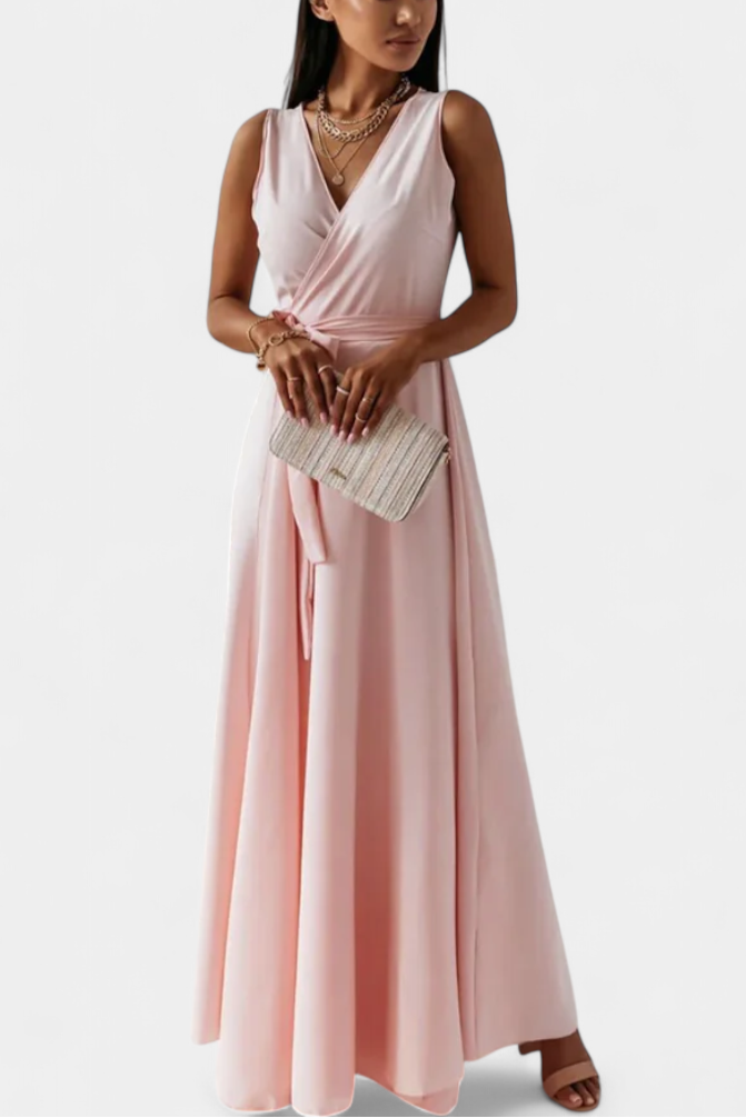 Marla – Robe Longue à Décolleté en V et Silhouette Fluide