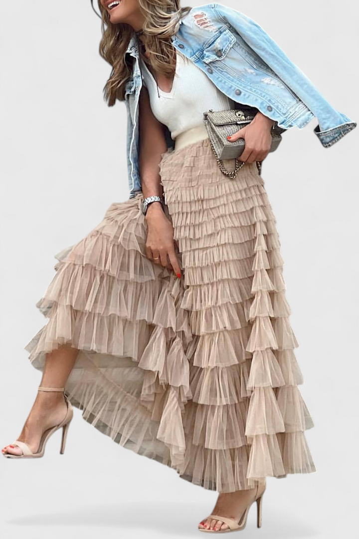 Jupe Longue en Tulle Vintage Capucine