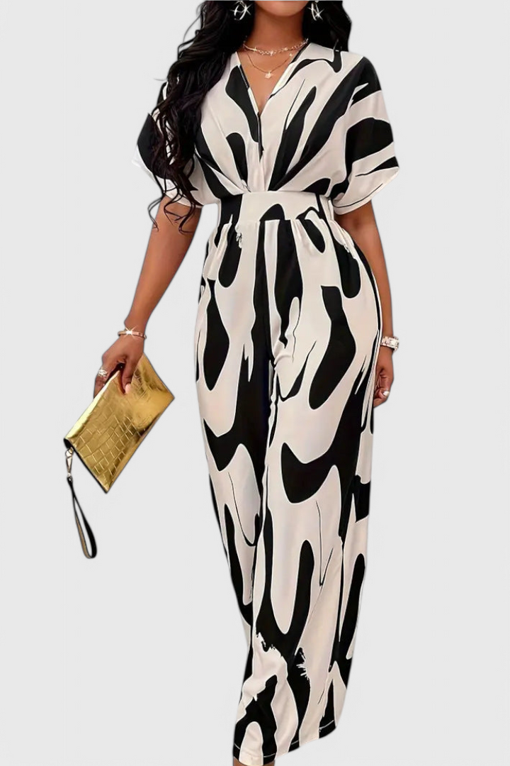 Zahara Mono Abstrait avec Ceinture Ajustée