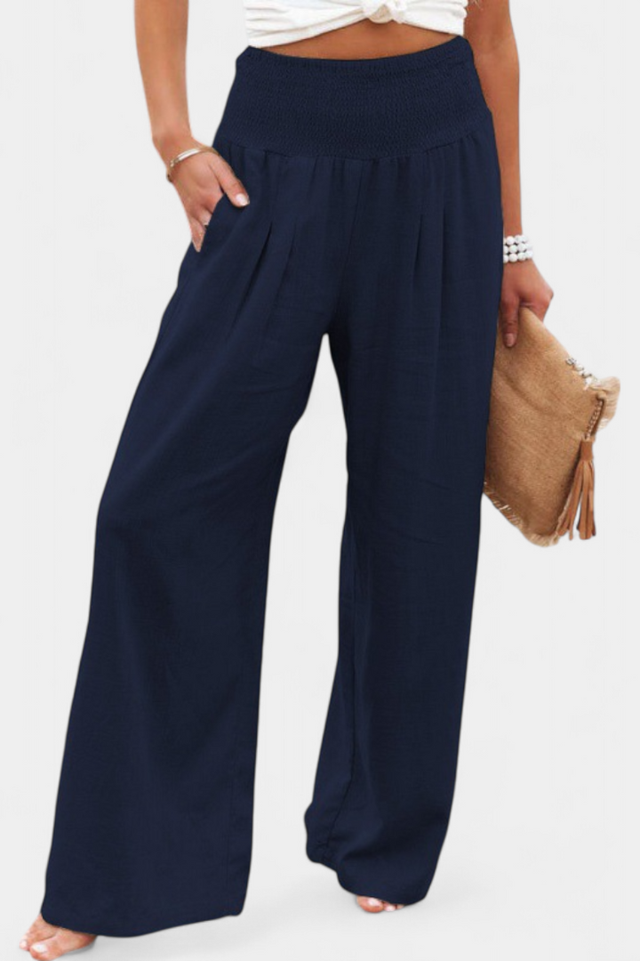 Lexia Pantalon en Coton et Lin avec Coupe Fluide et Élégance Naturelle