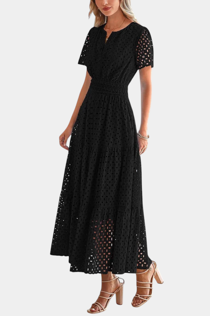 Imani Robe Maxi en Dentelle Brodée