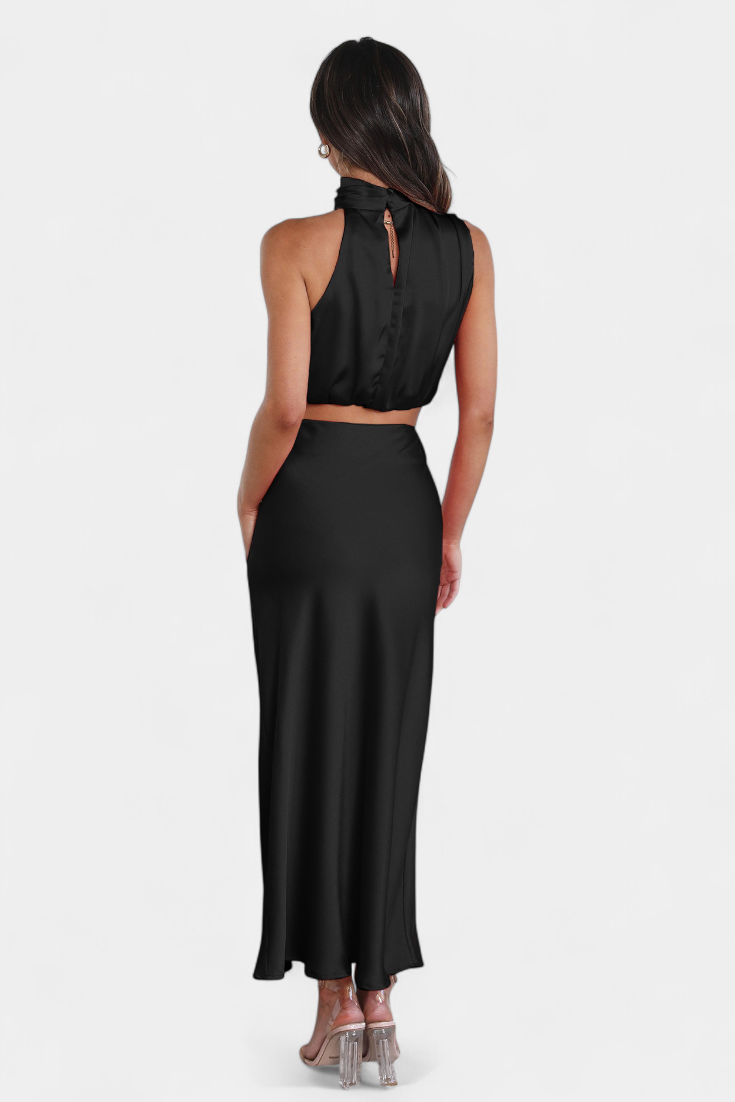 Hanna Ensemble Drapé de Jupe Sans Dos
