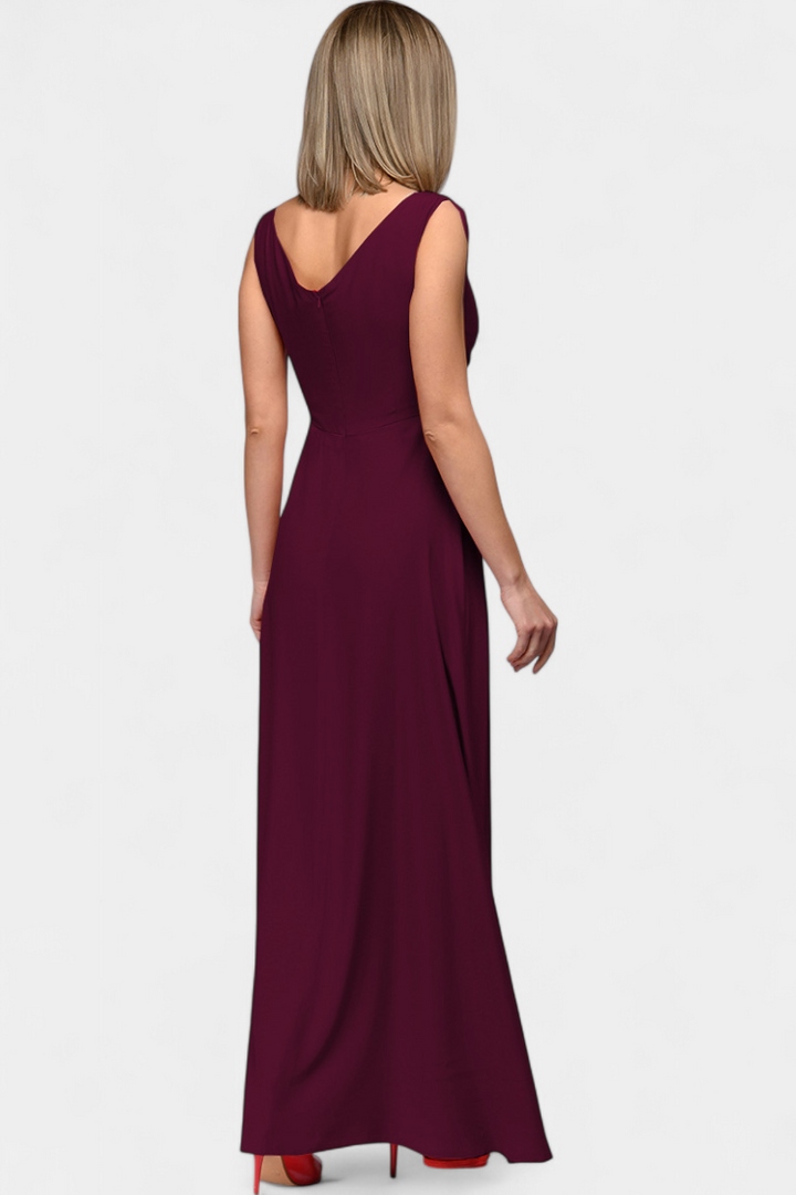 Rocío Robe Longue avec Drapé Frontal et Décolleté Croisé