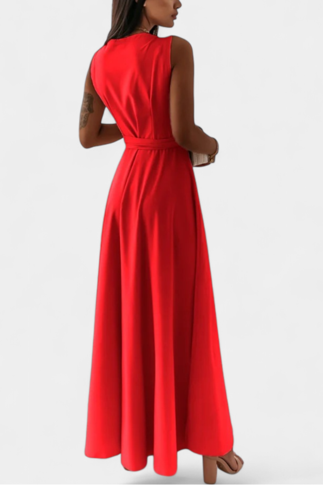 Marla – Robe Longue à Décolleté en V et Silhouette Fluide