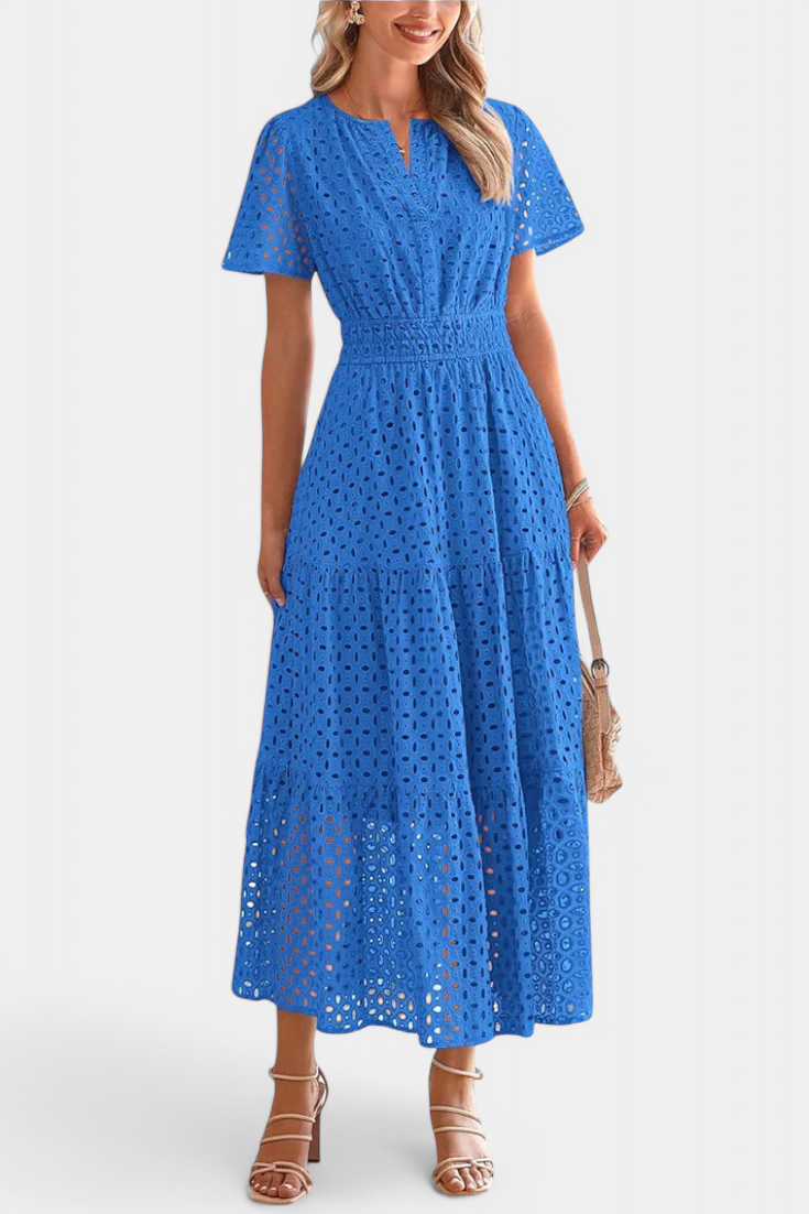Imani Robe Maxi en Dentelle Brodée