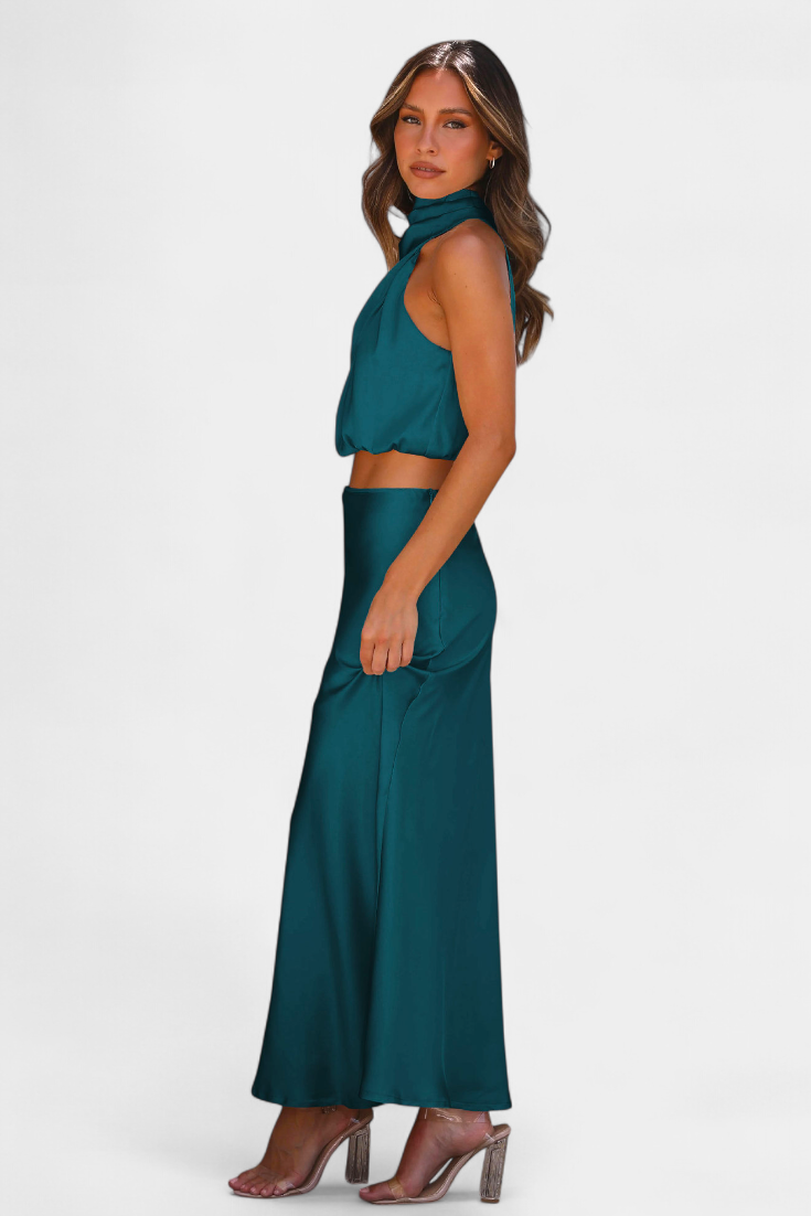 Hanna Ensemble Drapé de Jupe Sans Dos