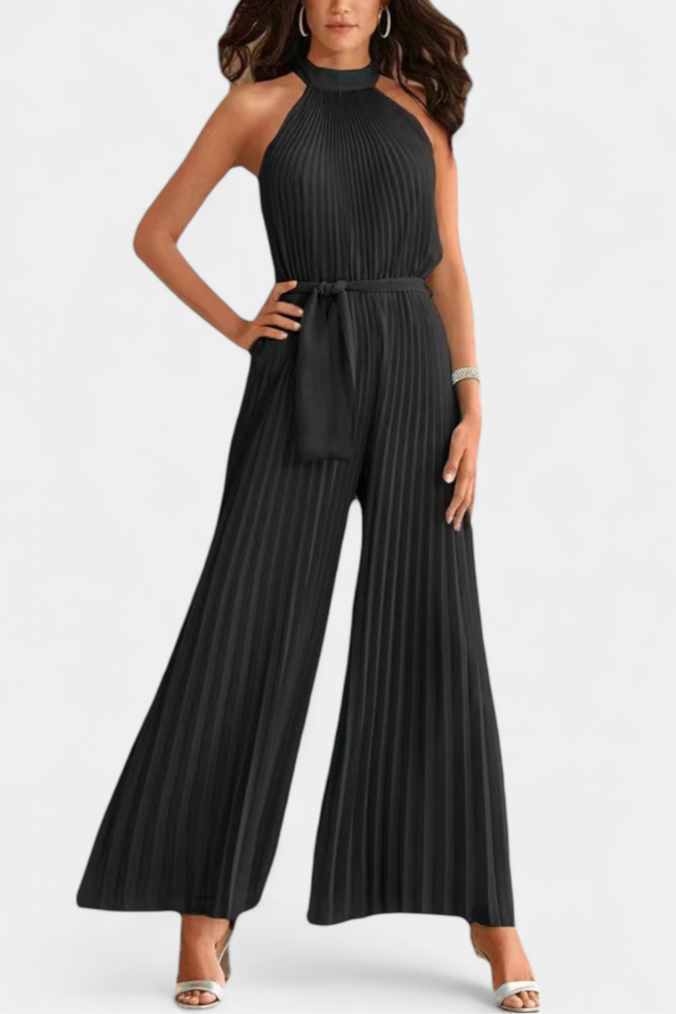 Combinaison Palazzo Plissée Patrizia avec Col Halter