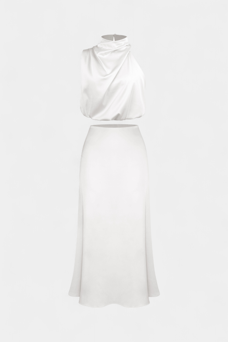 Hanna Ensemble Drapé de Jupe Sans Dos