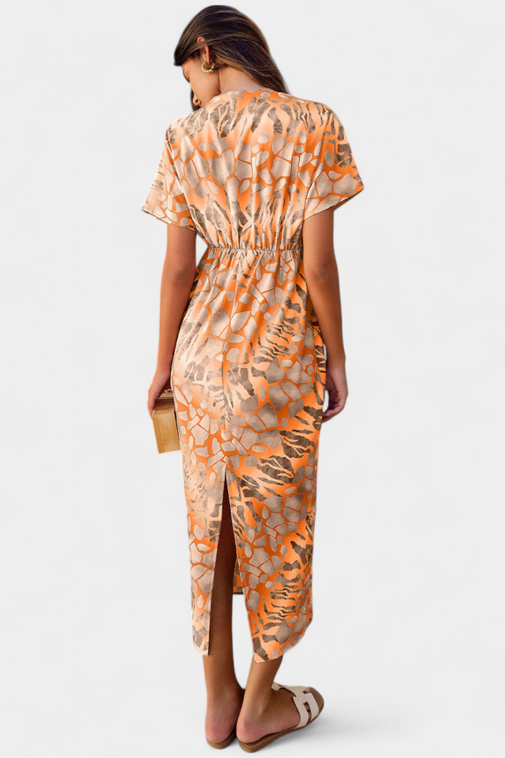 Robe Triana avec Imprimé Abstrait et Décolleté en V