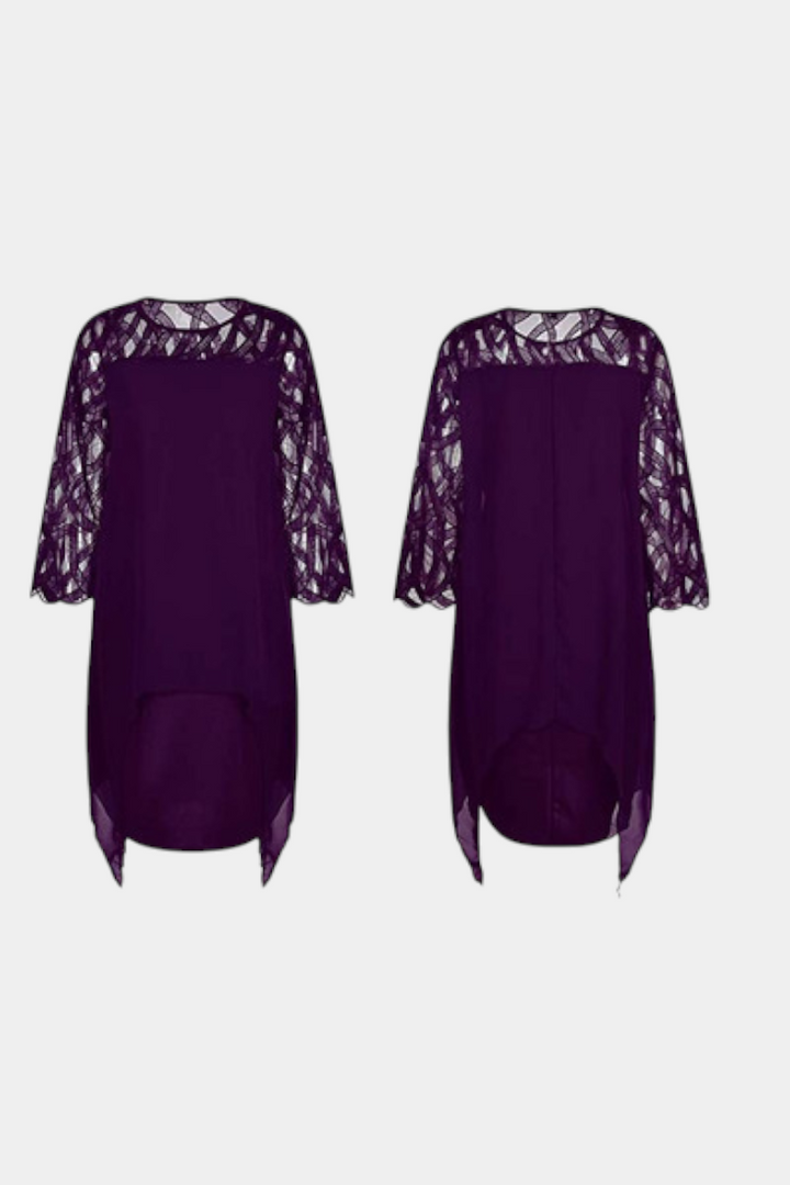 Robe Yana Grande Taille avec Manches en Dentelle