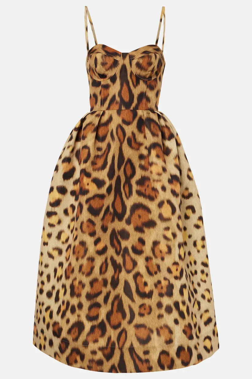 Robe Midi Bustier Tiana Léopard