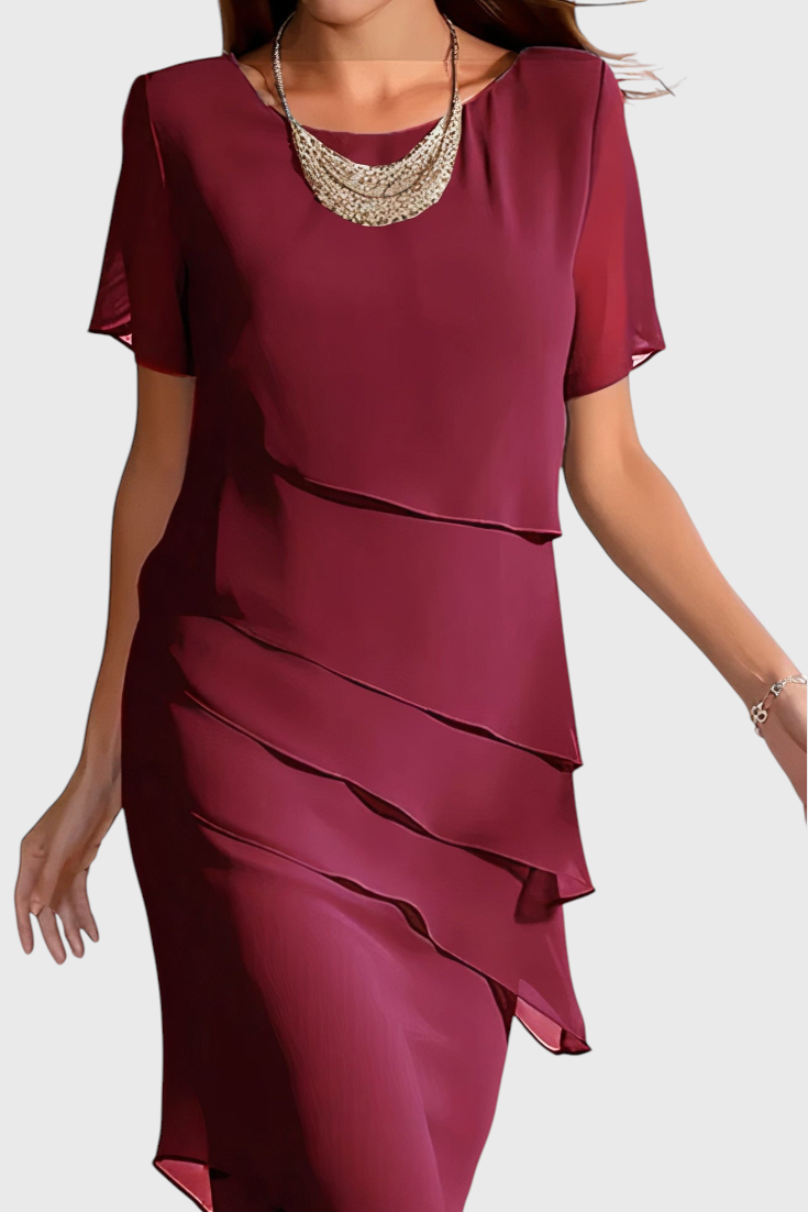 Robe Mia en Chiffon et Coton avec Franges