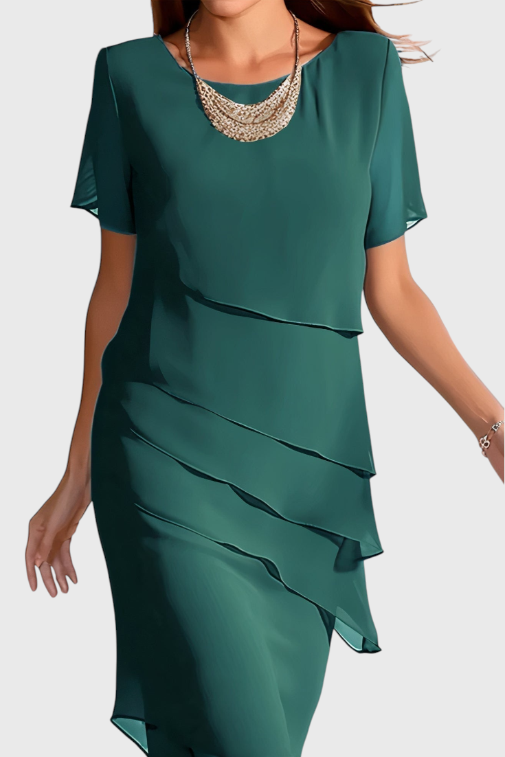 Robe Mia en Chiffon et Coton avec Franges