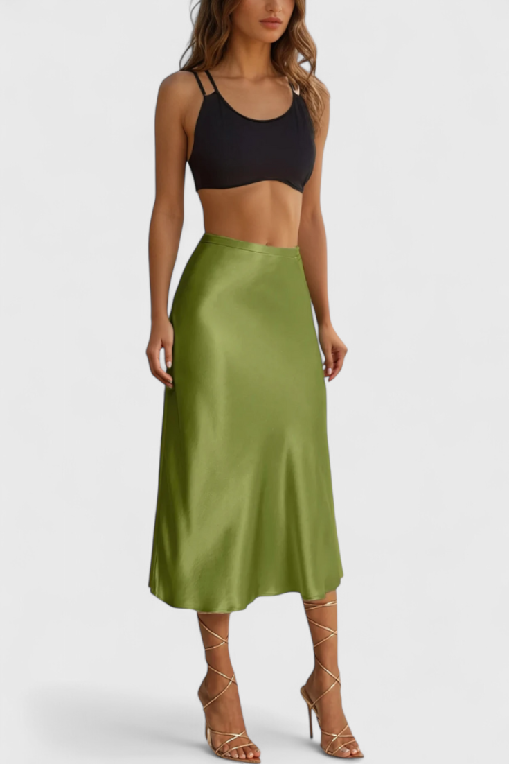 Jupe Midi Maxima avec Taille Haute