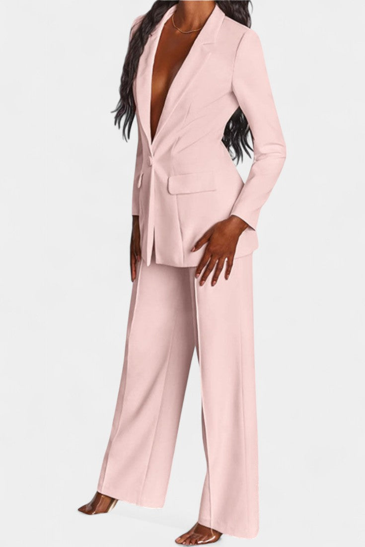 Marnie Ensemble Blazer Sur Mesure et Pantalons à Jambe Large