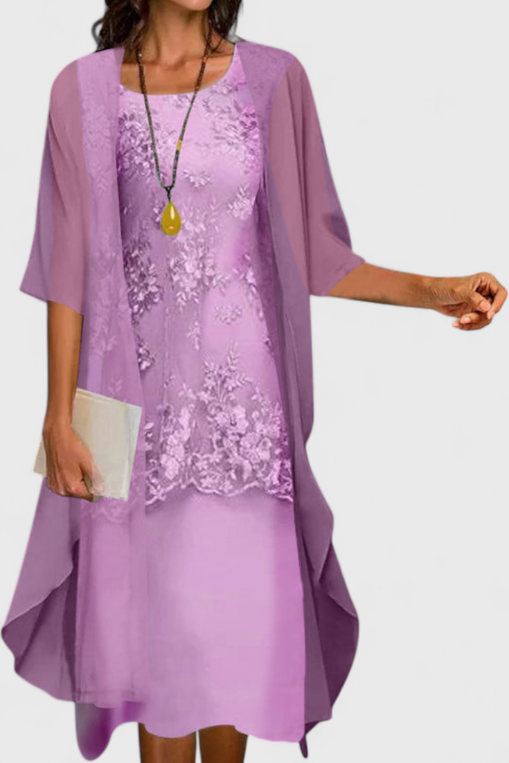 Robe Apolline Ensemble Élégant en Chiffon au Design Intemporel