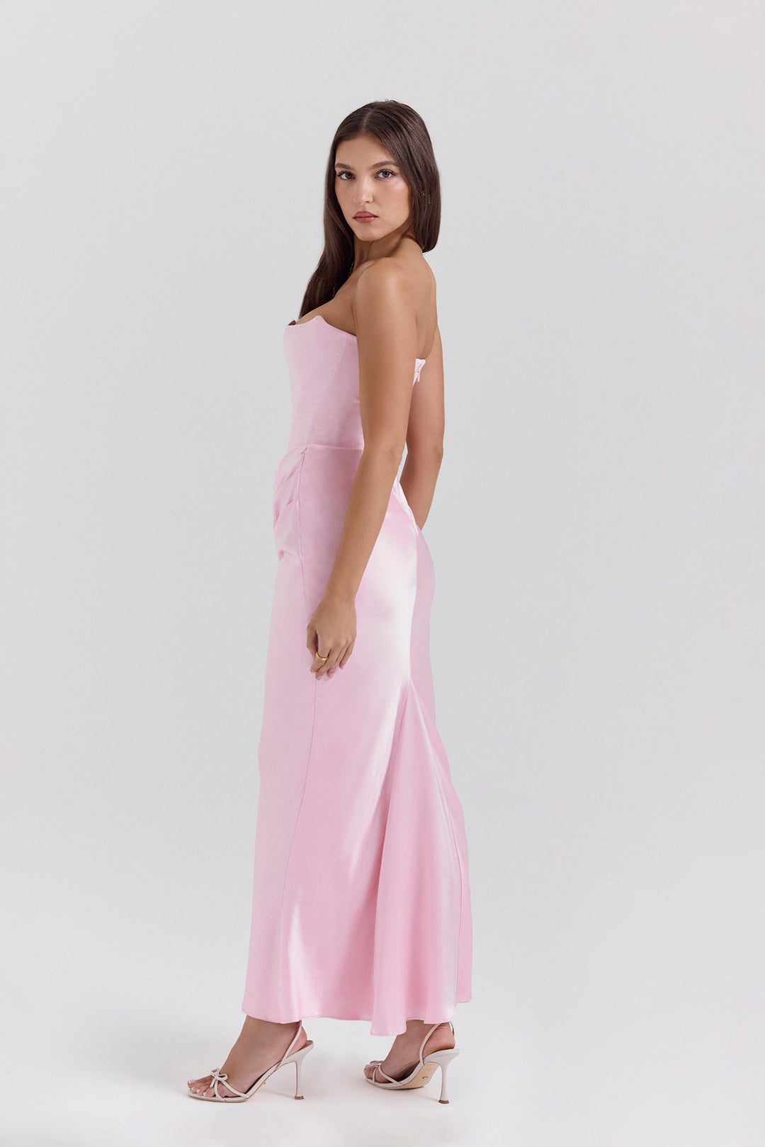 Robe Maxi Drapée Emily avec Corset Sans Bretelles
