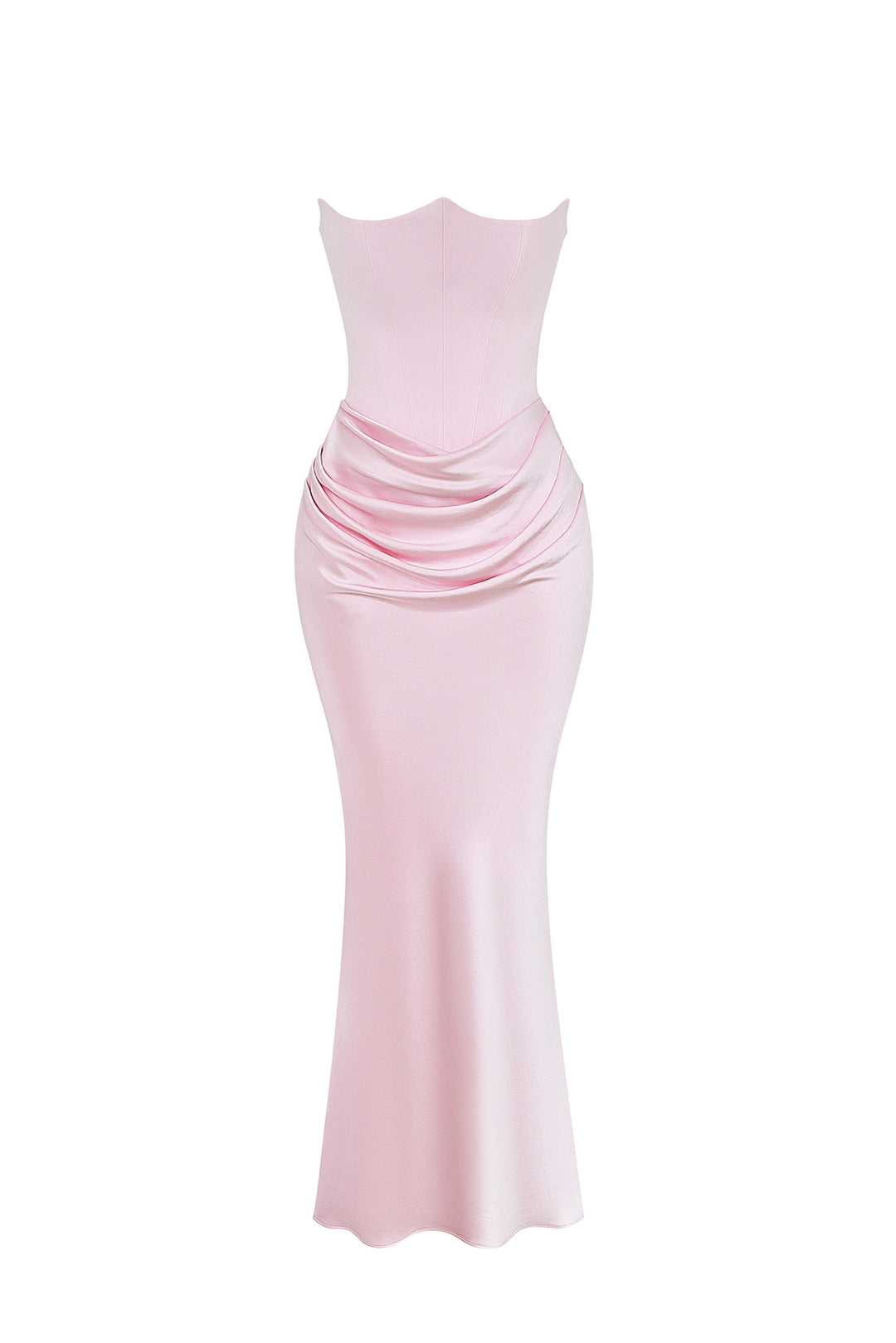 Emily Robe Maxi Drapée avec Corset Sans Bretelles