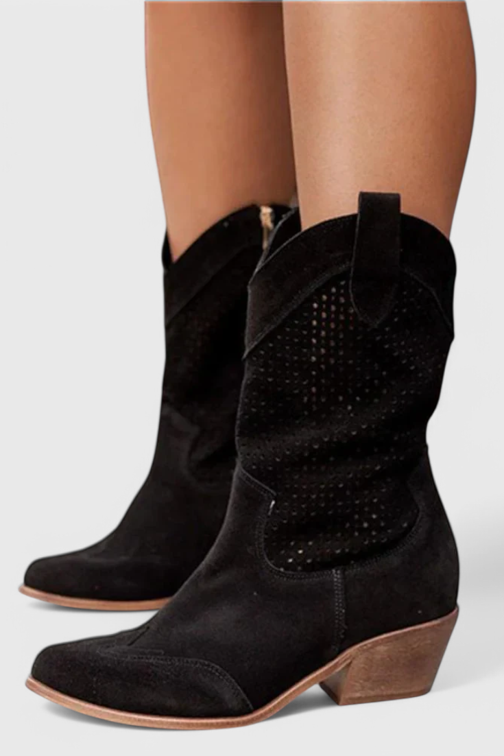 Bottes de Cowboy Modernes Annalla avec Fermeture Éclair Latérale