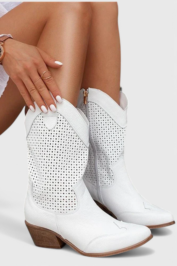 Bottes de Cowboy Modernes Annalla avec Fermeture Éclair Latérale