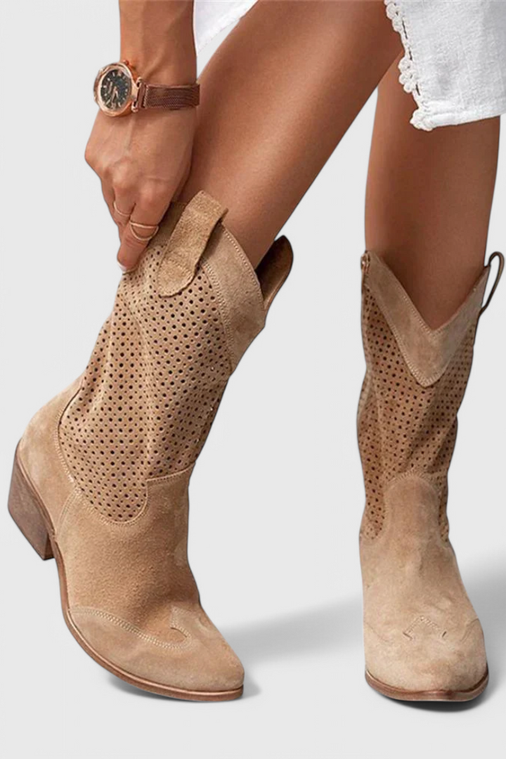 Bottes de Cowboy Modernes Annalla avec Fermeture Éclair Latérale