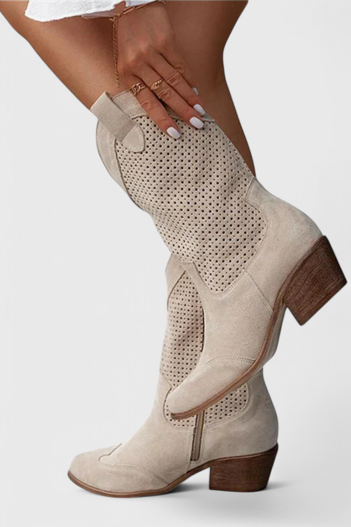 Bottes de Cowboy Modernes Annalla avec Fermeture Éclair Latérale