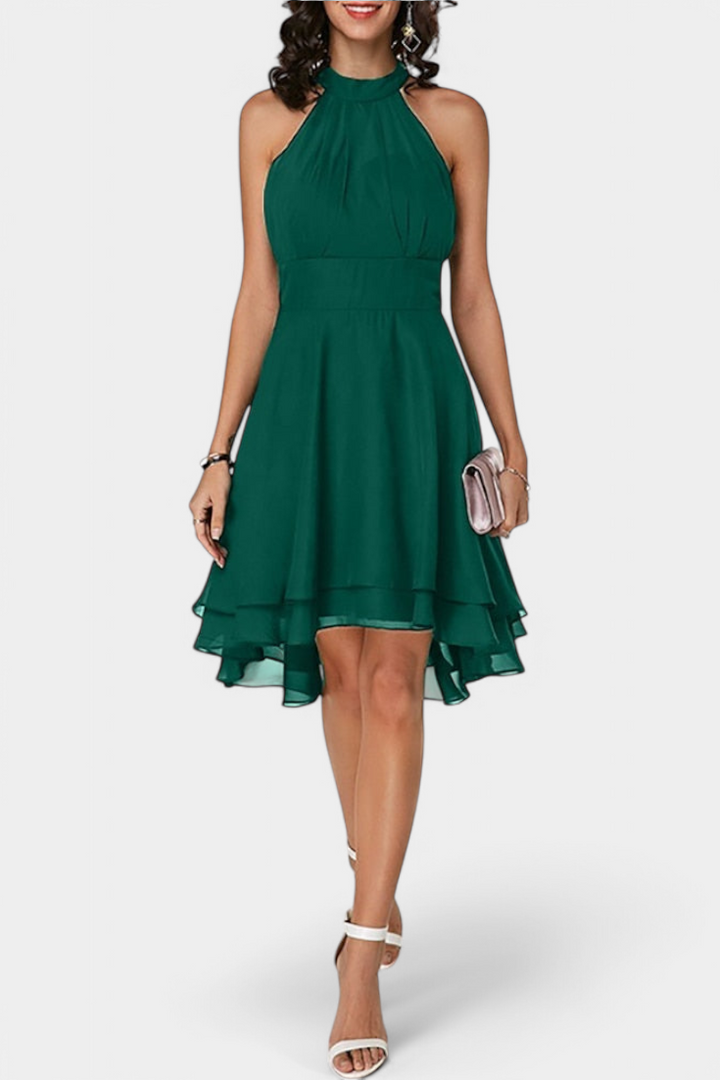 Anouk Robe en Georgette avec Volants et Silhouette Cintrée