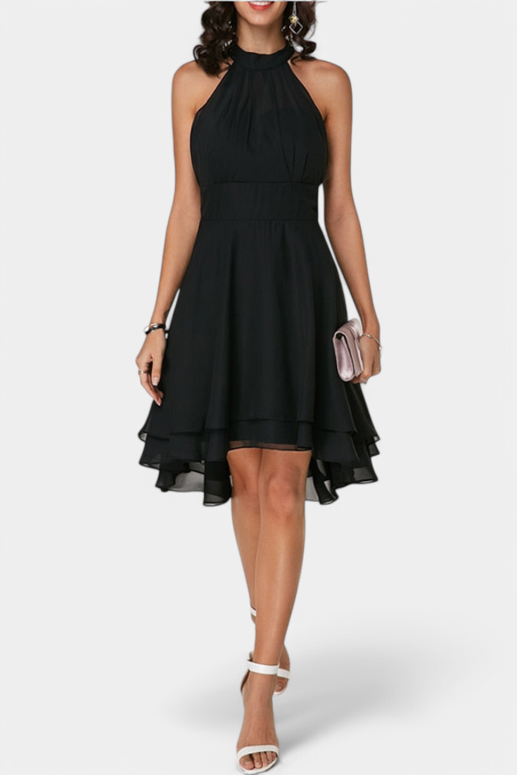 Anouk Robe en Georgette avec Volants et Silhouette Cintrée