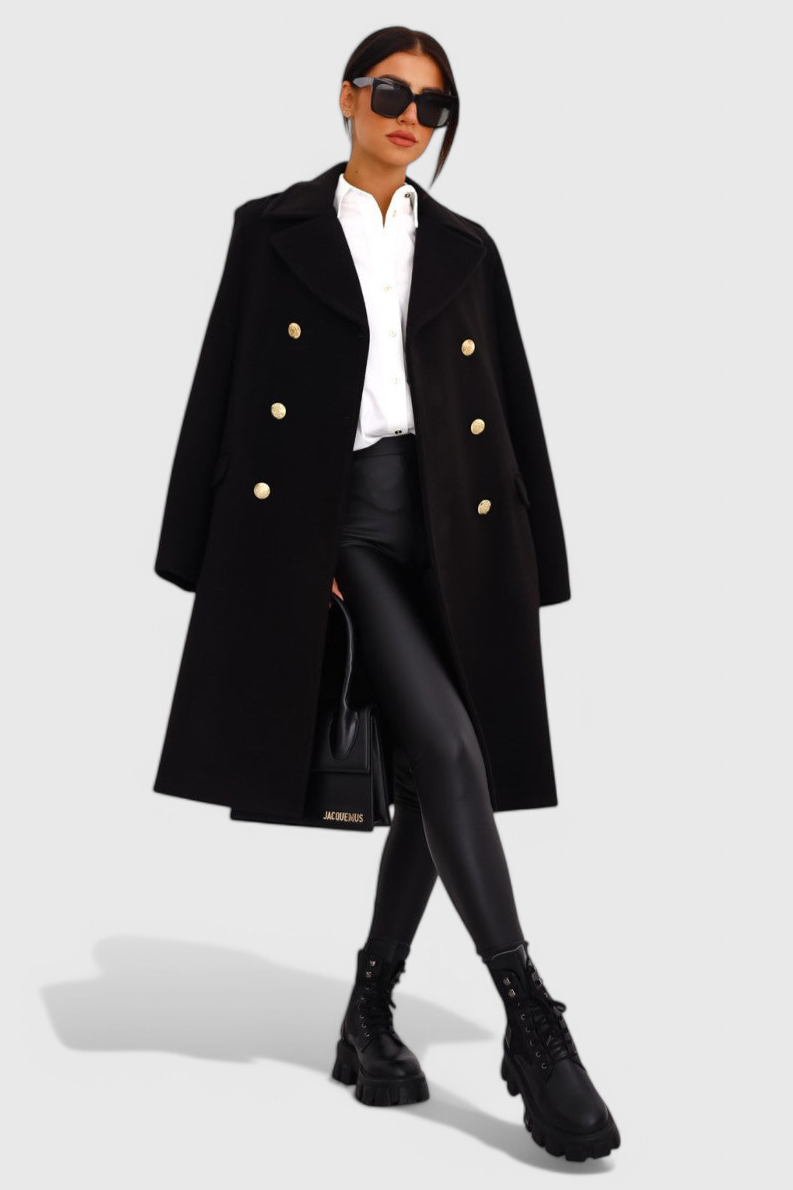 Yara Manteau en Laine Classique avec Silhouette Structurée