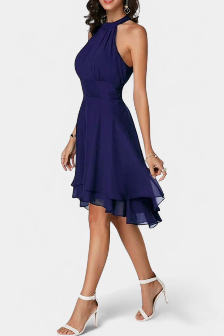 Anouk Robe en Georgette avec Volants et Silhouette Cintrée