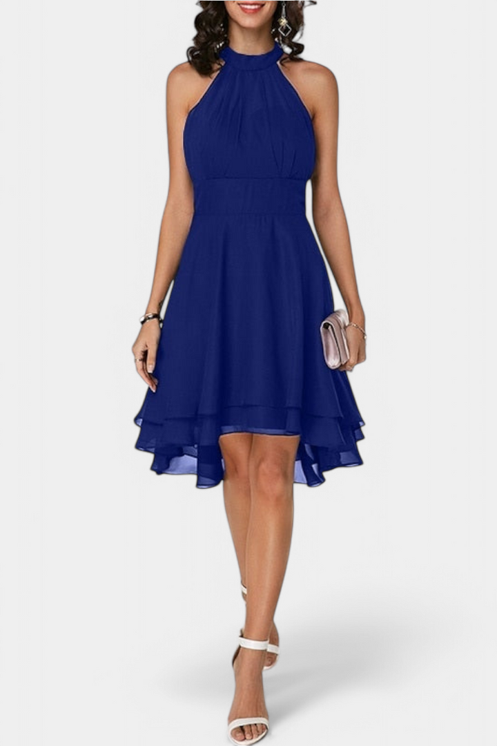 Anouk Robe en Georgette avec Volants et Silhouette Cintrée