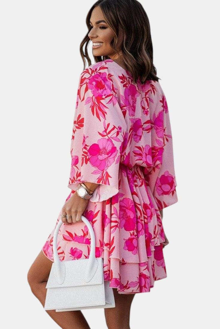 Eliza Robe Mini avec Nœud Frontal et Volants