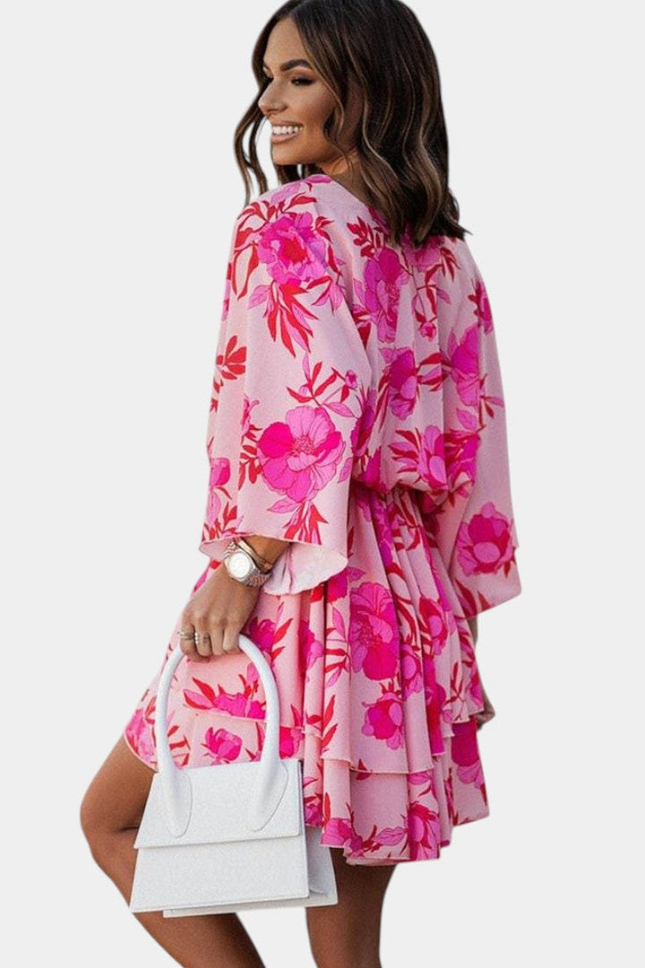 Eliza Robe Mini avec Nœud Frontal et Volants