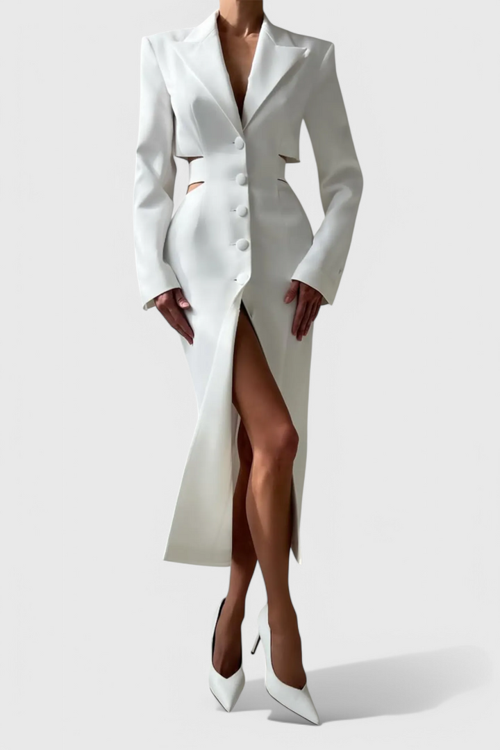 Robe Blazer Midi Bernice avec Découpe et Dos Découvert