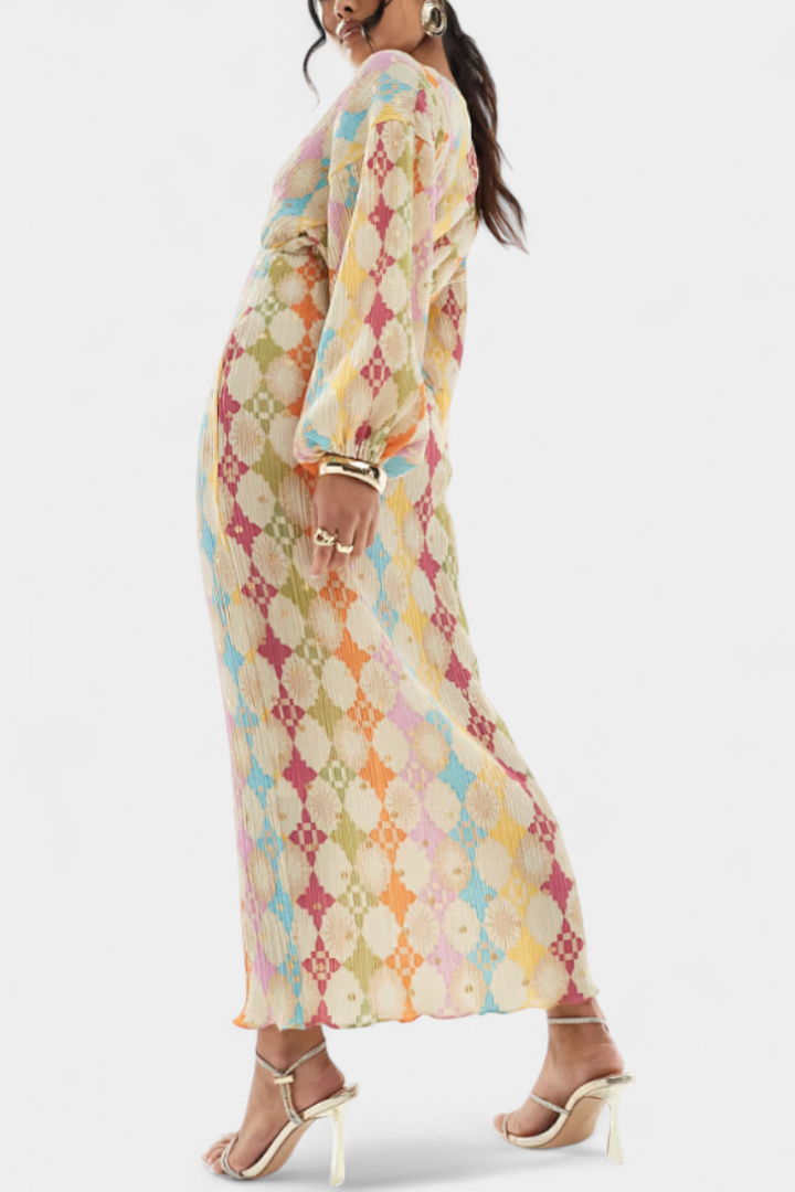 Robe Maxi Shanice avec Imprimé Géométrique