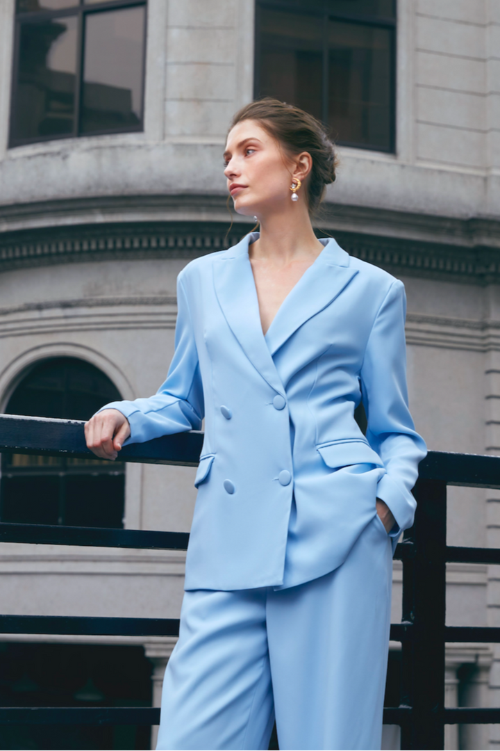 Ensemble Urbain Julia de Blazer et Pantalon à Coupe Régulière
