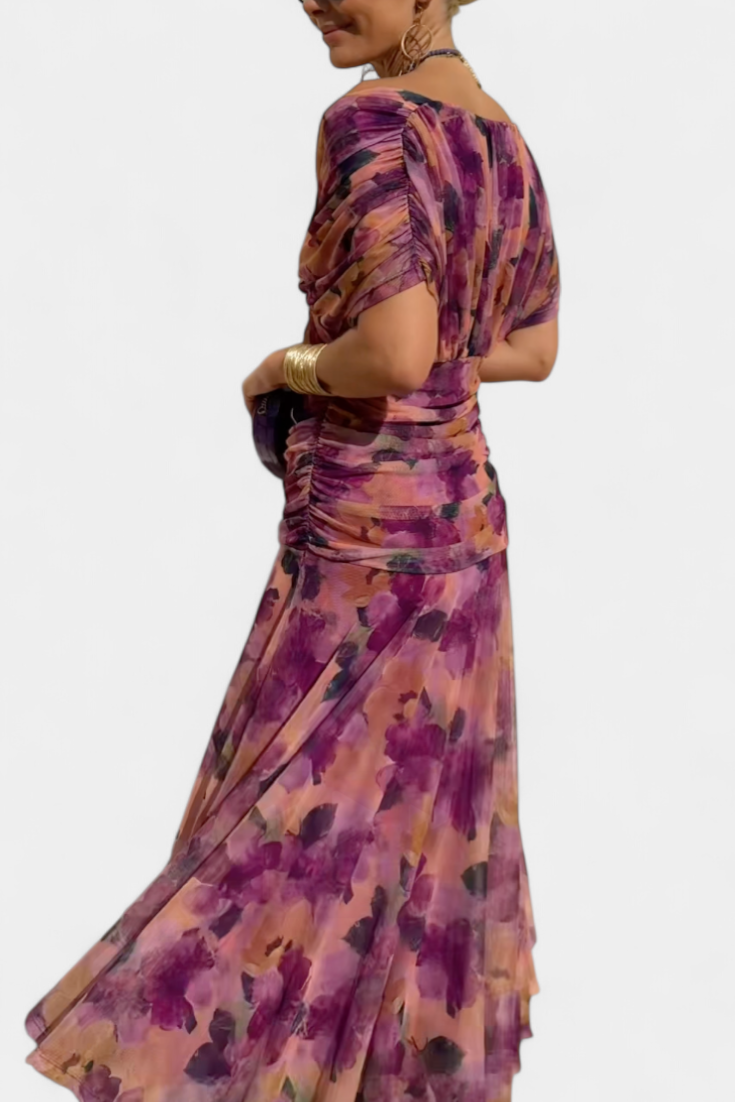 Alondra Robe Longue avec Imprimé Floral Fantaisie et Décolleté en V