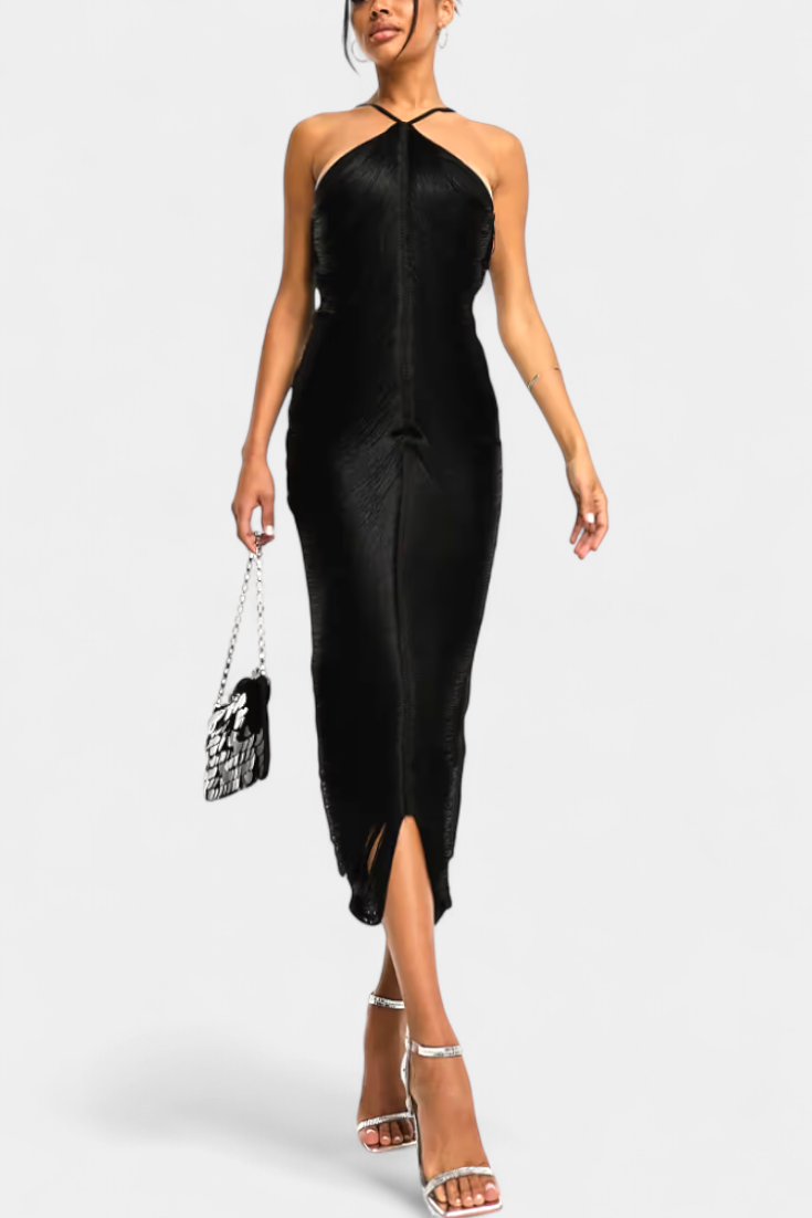 Robe Halter Jianna avec Franges Métalliques