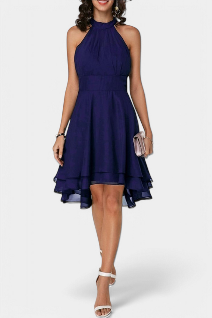 Anouk Robe en Georgette avec Volants et Silhouette Cintrée