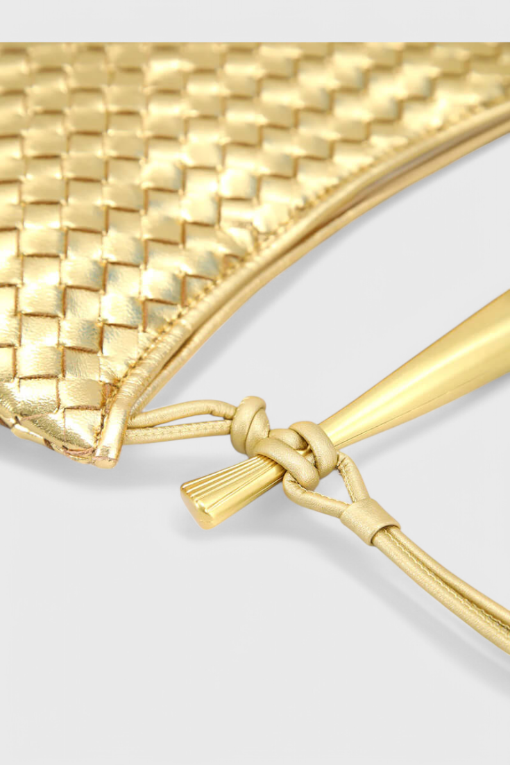 Sac Gerda Woven avec Poignée Dorée
