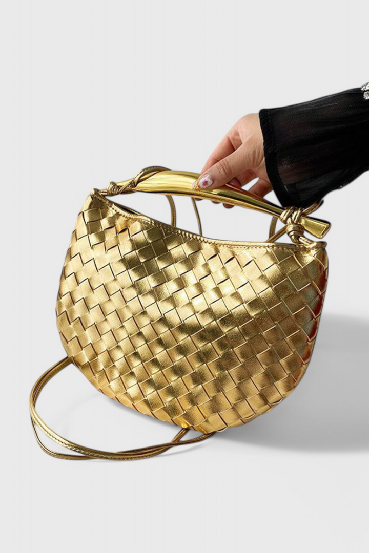 Sac Gerda Woven avec Poignée Dorée